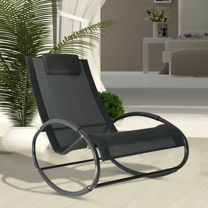 Ebern Designs Sundberg Metal Outdoor Rocking Chair & Reviews Wayfair